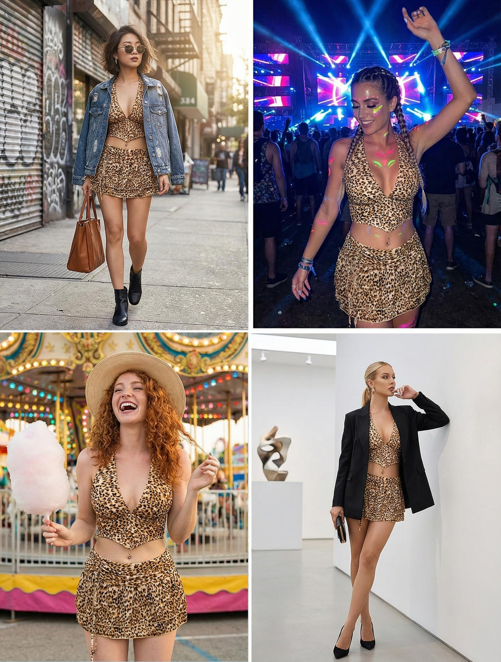 Avidlove Women‘s Mini Skirt Set Sexy Y2K Mesh Halter V Neck Crop Tops Mirco Ruffle Skirts 2 Piece Rave Festival Outfits S-XXL