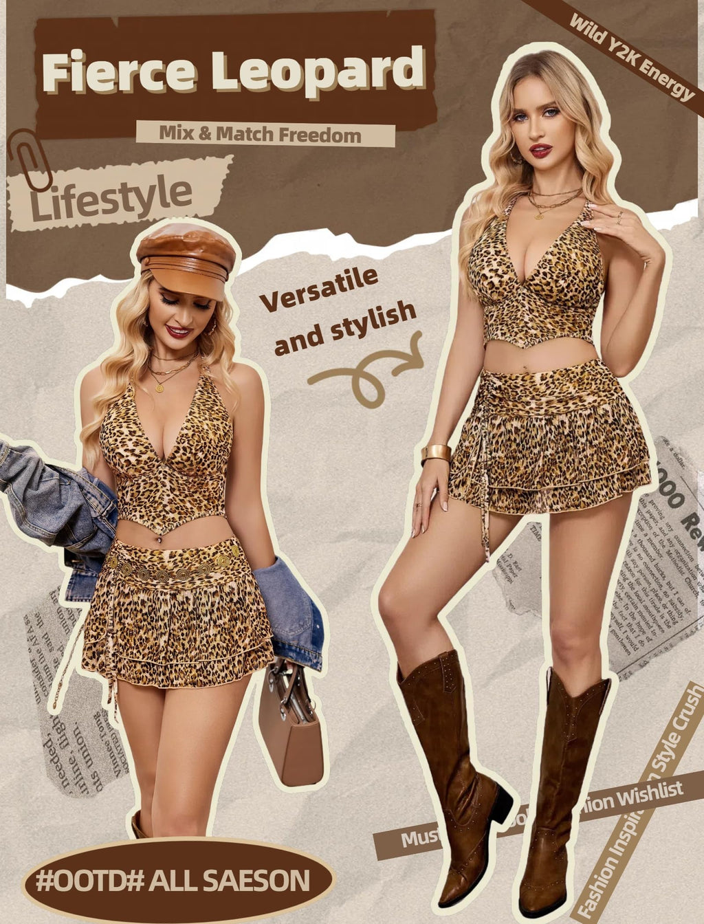 Avidlove Women‘s Mini Skirt Set Sexy Y2K Mesh Halter V Neck Crop Tops Mirco Ruffle Skirts 2 Piece Rave Festival Outfits S-XXL